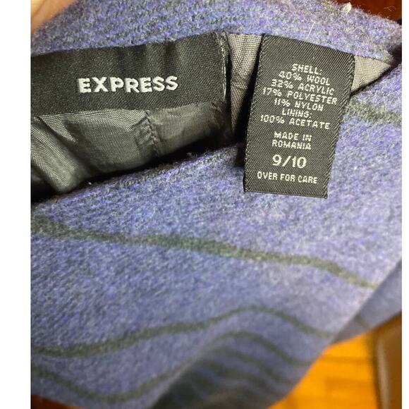 VINTAGE Express Wool Purple Gray Maxi Skirt 10 - Picture 4 of 7